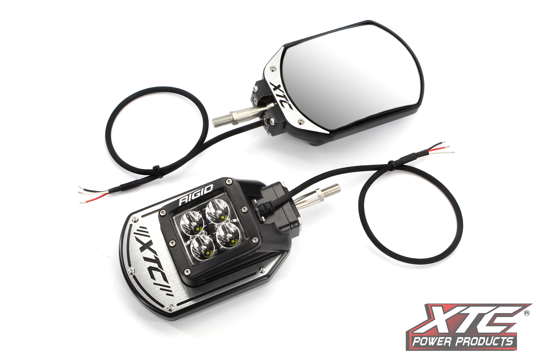 SIX12 Lit Side View Mirrors with 3/8" Long Mounts