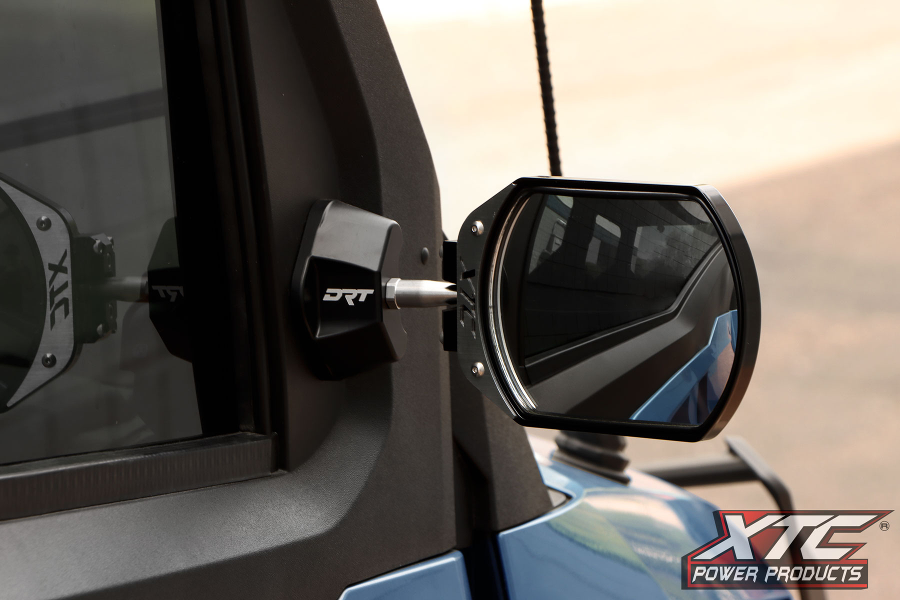 XTC SIX12 Lit Side View Mirrors on Kawasaki Ridge